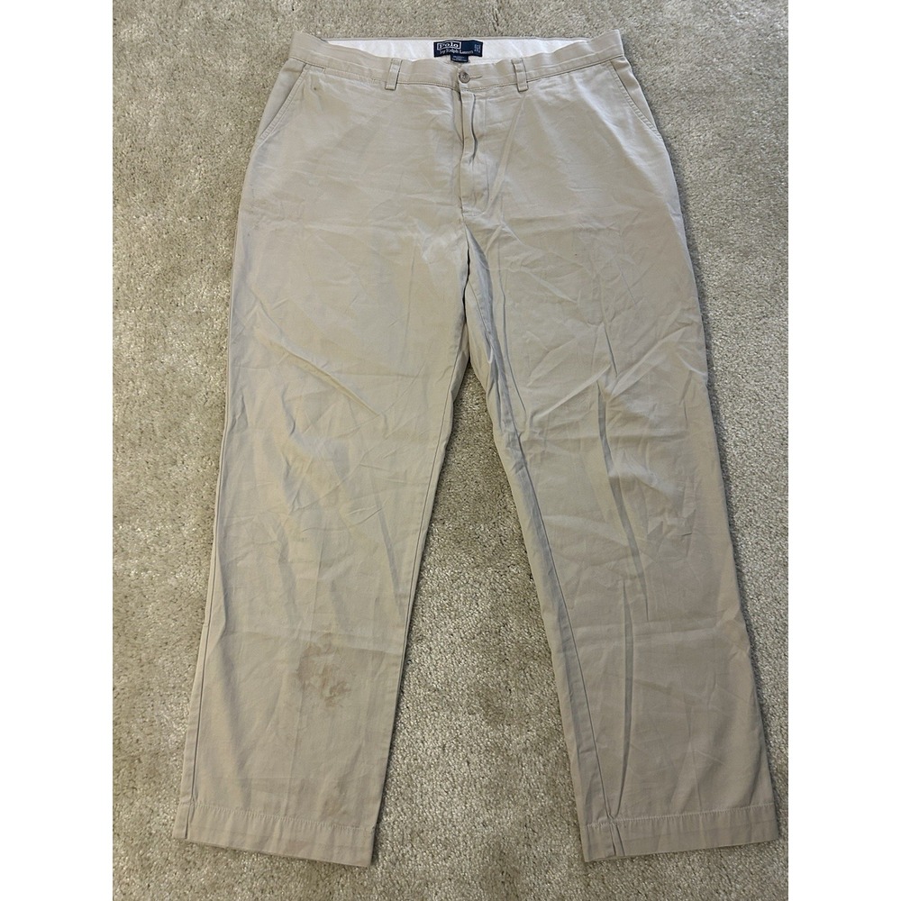 Vintage Polo Ralph Lauren Prospect Pants Mens 36x30 Beige Chino Preppy Pony‎